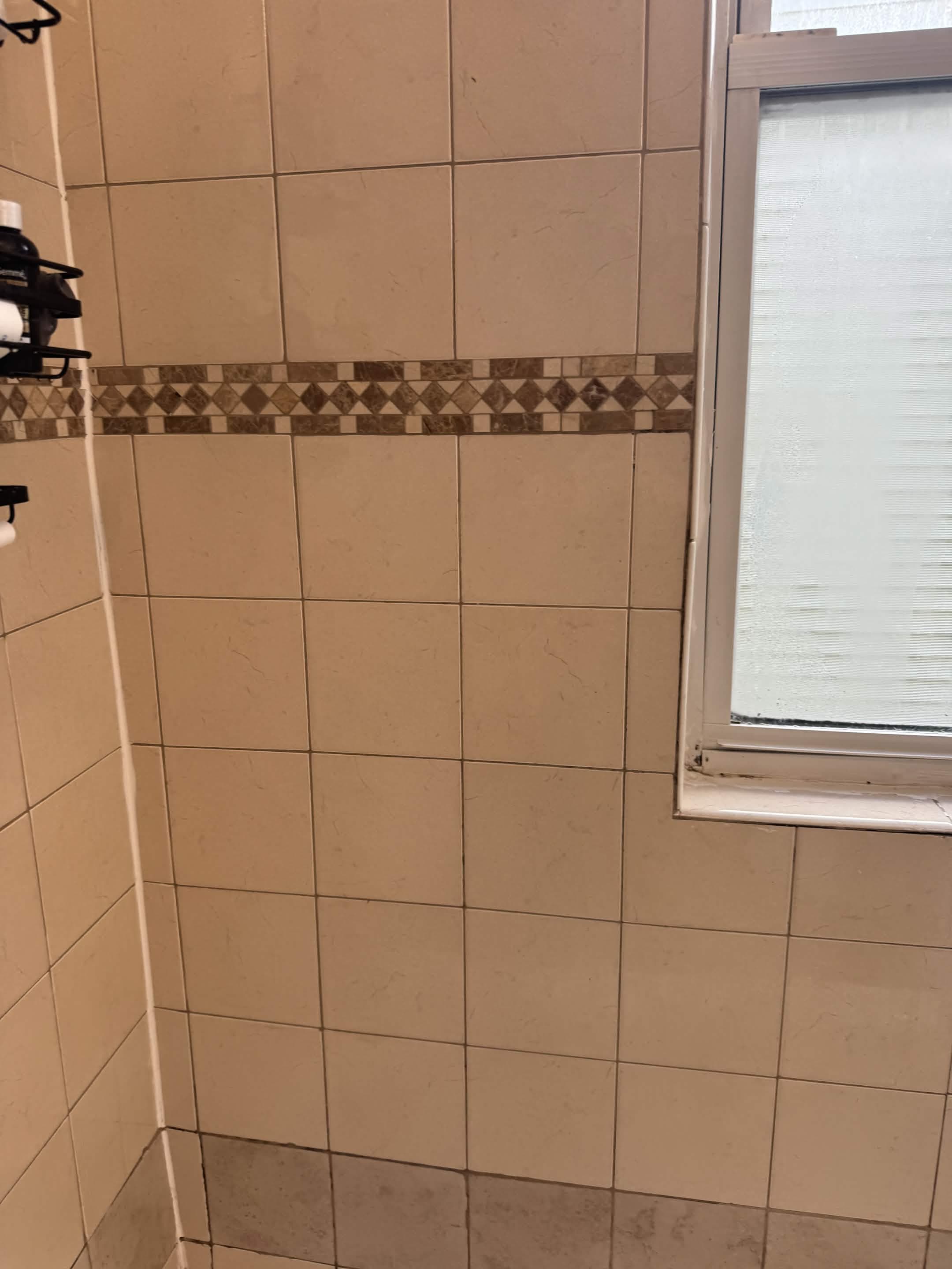 Bathroom tile near a window